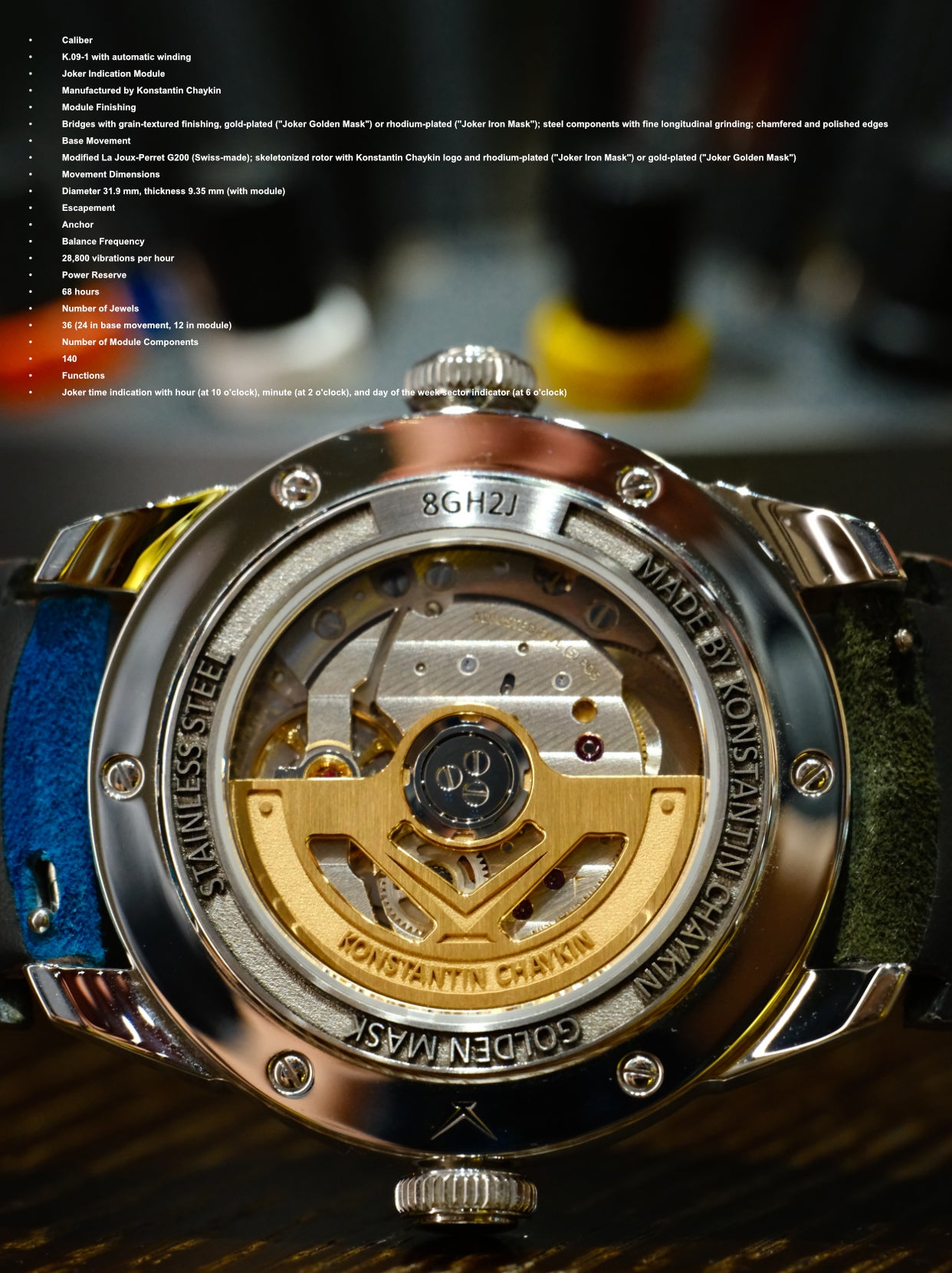 KONSTANTIN CHAYKIN-WRISTMONS- Joker Golden Mask